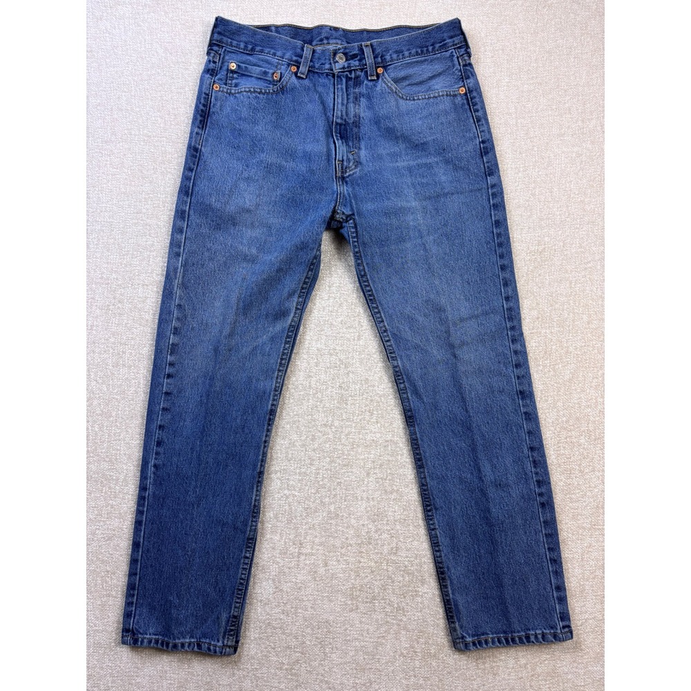 Levis 505 Regular Fit Straight Leg Jeans Mens 33x30 Blue Denim 00505-4891